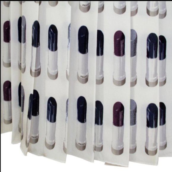 ICONIC PRADA LIPSTICK Pleated Silk SKIRT RUNWAY S/S 2000 Y2K IT 40/ 4 - Picture 4 of 13